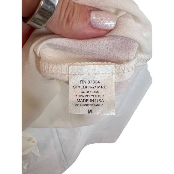 Krisa White One Shoulder Tie Top - Size M - Picture 6 of 7